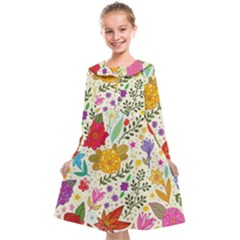 Colorful Flowers Pattern Abstract Patterns Floral Patterns Kids  Midi Sailor Dress by uniart180623