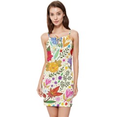 Colorful Flowers Pattern Abstract Patterns Floral Patterns Summer Tie Front Dress by uniart180623