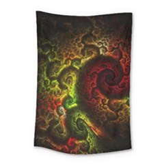 Green And Red Lights Wallpaper Fractal Digital Art Artwork Small Tapestry by uniart180623