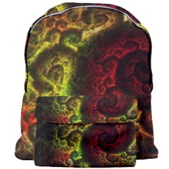 Green And Red Lights Wallpaper Fractal Digital Art Artwork Giant Full Print Backpack by uniart180623