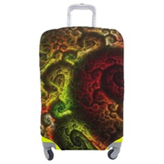 Green And Red Lights Wallpaper Fractal Digital Art Artwork Luggage Cover (medium) by uniart180623