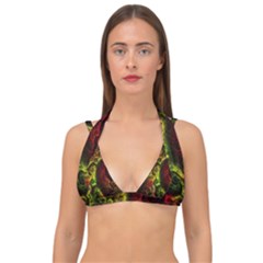 Green And Red Lights Wallpaper Fractal Digital Art Artwork Double Strap Halter Bikini Top by uniart180623