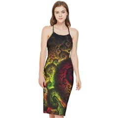 Green And Red Lights Wallpaper Fractal Digital Art Artwork Bodycon Cross Back Summer Dress by uniart180623