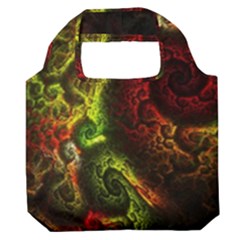 Green And Red Lights Wallpaper Fractal Digital Art Artwork Premium Foldable Grocery Recycle Bag by uniart180623