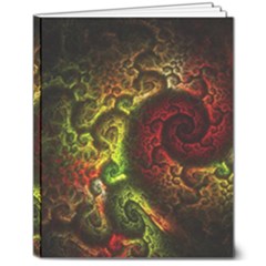 Green And Red Lights Wallpaper Fractal Digital Art Artwork 8  X 10  Softcover Notebook