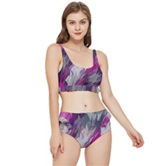 Colorful Artistic Pattern Design Frilly Bikini Set by uniart180623