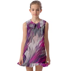 Colorful Artistic Pattern Design Kids  Pilgrim Collar Ruffle Hem Dress by uniart180623