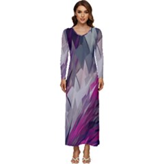 Colorful Artistic Pattern Design Long Sleeve Longline Maxi Dress by uniart180623