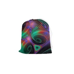 Circle Art 3d Artwork Graphics Vortex Colorful Digital Art Drawstring Pouch (small) by uniart180623