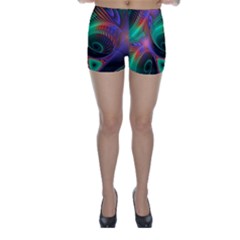 Circle Art 3d Artwork Graphics Vortex Colorful Digital Art Skinny Shorts by uniart180623