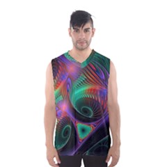 Circle Art 3d Artwork Graphics Vortex Colorful Digital Art Men s Basketball Tank Top by uniart180623