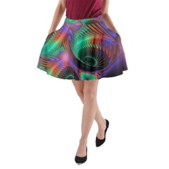 Circle Art 3d Artwork Graphics Vortex Colorful Digital Art A-line Pocket Skirt by uniart180623