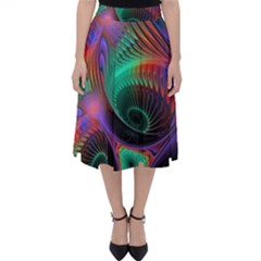 Circle Art 3d Artwork Graphics Vortex Colorful Digital Art Classic Midi Skirt by uniart180623