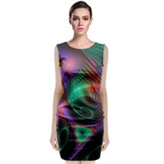 Circle Art 3d Artwork Graphics Vortex Colorful Digital Art Classic Sleeveless Midi Dress by uniart180623