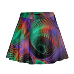 Circle Art 3d Artwork Graphics Vortex Colorful Digital Art Mini Flare Skirt by uniart180623