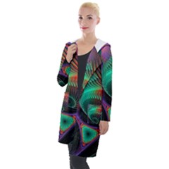 Circle Art 3d Artwork Graphics Vortex Colorful Digital Art Hooded Pocket Cardigan by uniart180623