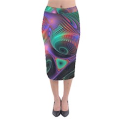 Circle Art 3d Artwork Graphics Vortex Colorful Digital Art Velvet Midi Pencil Skirt by uniart180623