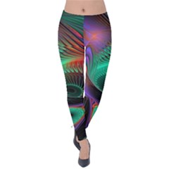 Circle Art 3d Artwork Graphics Vortex Colorful Digital Art Velvet Leggings by uniart180623