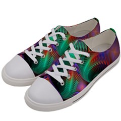 Circle Art 3d Artwork Graphics Vortex Colorful Digital Art Women s Low Top Canvas Sneakers by uniart180623