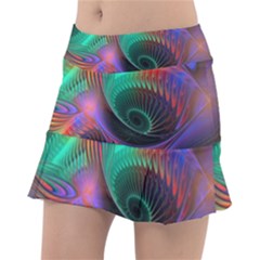 Circle Art 3d Artwork Graphics Vortex Colorful Digital Art Classic Tennis Skirt by uniart180623