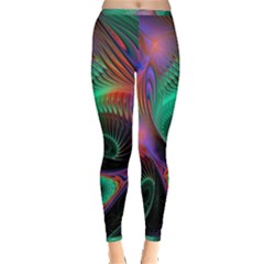 Circle Art 3d Artwork Graphics Vortex Colorful Digital Art Inside Out Leggings by uniart180623