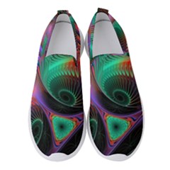 Circle Art 3d Artwork Graphics Vortex Colorful Digital Art Women s Slip On Sneakers by uniart180623