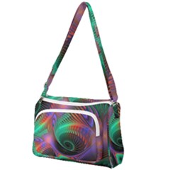 Circle Art 3d Artwork Graphics Vortex Colorful Digital Art Front Pocket Crossbody Bag by uniart180623