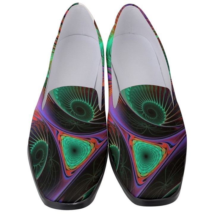 Circle Art 3d Artwork Graphics Vortex Colorful Digital Art Women s Classic Loafer Heels