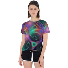 Circle Art 3d Artwork Graphics Vortex Colorful Digital Art Open Back Sport Tee by uniart180623