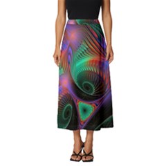 Circle Art 3d Artwork Graphics Vortex Colorful Digital Art Classic Midi Chiffon Skirt by uniart180623