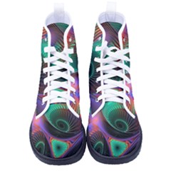 Circle Art 3d Artwork Graphics Vortex Colorful Digital Art Men s High-top Canvas Sneakers