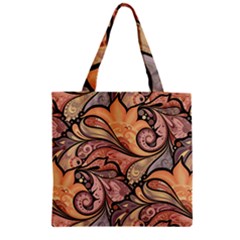 Colorful Paisley Background Artwork Paisley Patterns Zipper Grocery Tote Bag by uniart180623