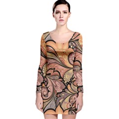 Colorful Paisley Background Artwork Paisley Patterns Long Sleeve Velvet Bodycon Dress by uniart180623