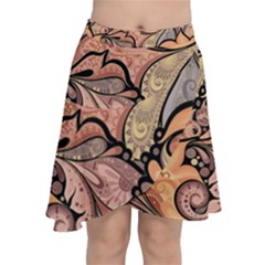 Colorful Paisley Background Artwork Paisley Patterns Chiffon Wrap Front Skirt by uniart180623