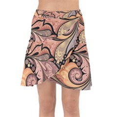 Colorful Paisley Background Artwork Paisley Patterns Wrap Front Skirt by uniart180623