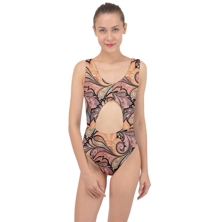 Colorful Paisley Background Artwork Paisley Patterns Center Cut Out Swimsuit