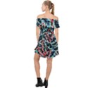 Leaves Leaf Pattern Patterns Colorfu Off Shoulder Chiffon Dress View2