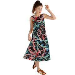 Leaves Leaf Pattern Patterns Colorfu Summer Maxi Dress by uniart180623