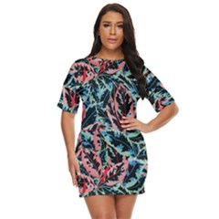 Leaves Leaf Pattern Patterns Colorfu Just Threw It On Dress by uniart180623