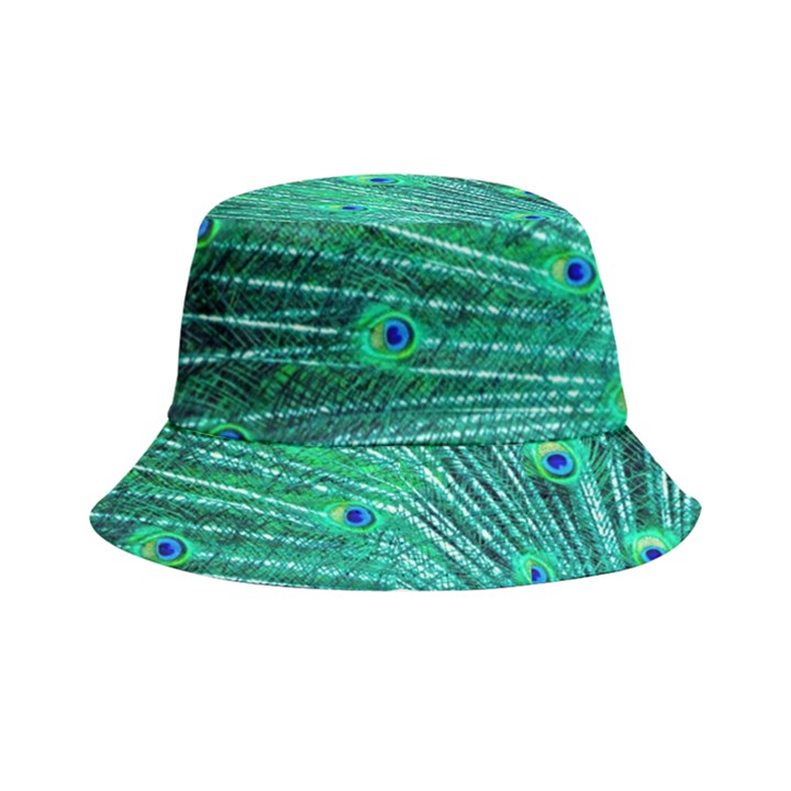 Green And Blue Peafowl Peacock Animal Color Brightly Colored Bucket Hat