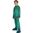 Green And Blue Peafowl Peacock Animal Color Brightly Colored Kids  Long Sleeve Velvet Pajamas Set View2