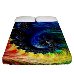 Colorful Digital Art Fractal Design Fitted Sheet (queen Size) by uniart180623