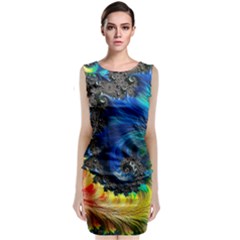 Colorful Digital Art Fractal Design Classic Sleeveless Midi Dress by uniart180623