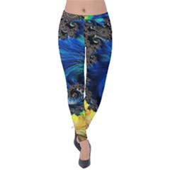 Colorful Digital Art Fractal Design Velvet Leggings by uniart180623