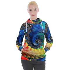 Colorful Digital Art Fractal Design Women s Hooded Pullover by uniart180623