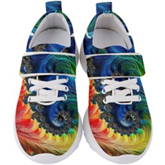 Colorful Digital Art Fractal Design Kids  Velcro Strap Shoes by uniart180623