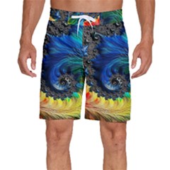 Colorful Digital Art Fractal Design Men s Beach Shorts