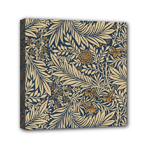 Brown Vintage Background Vintage Floral Pattern Brown Mini Canvas 6  X 6  (stretched) by uniart180623