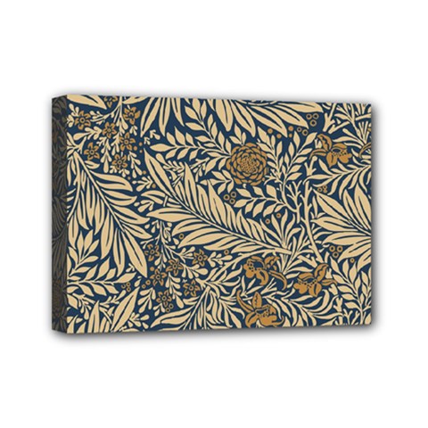 Brown Vintage Background Vintage Floral Pattern Brown Mini Canvas 7  X 5  (stretched) by uniart180623