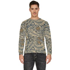 Brown Vintage Background Vintage Floral Pattern Brown Men s Fleece Sweatshirt